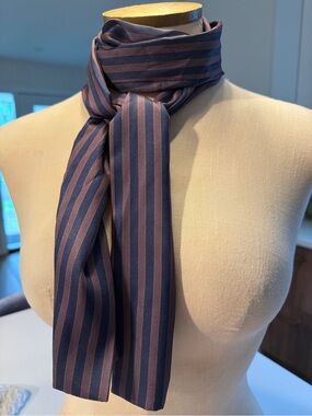 Anthropologie Current Air Striped Navy and Mauve Scarf